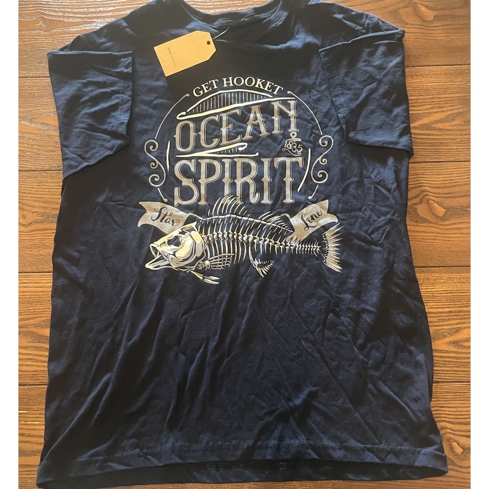 NWT Kahuna Bay Blue Ocean Spirit Graphic Tee Men's Size M Tall New